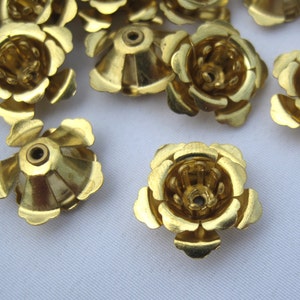 10 pcs Blooming Metal Flower Loose Findings Bracelet Components Peony f087