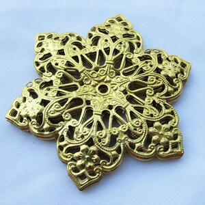 6pcs Flower Brass Filigree 63mm Star Findings for Jewelry Making bf304