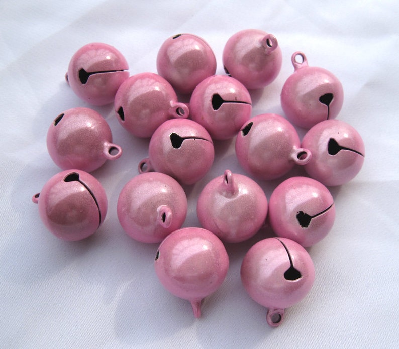 6pcs Pink Jingle Bell 20mm End Charms Jingle Bell in Clear Etsy