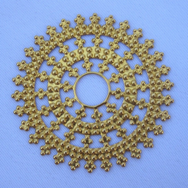 10pcs Sun Brass Filigree Stamping Findings 35mm Round Loose Findings bf193