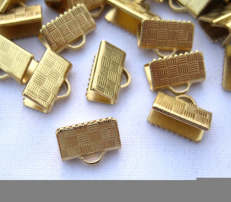 20pcs 10mm Crimp Clasps for Leather Cord Ribbon Brass End Clip Etsy