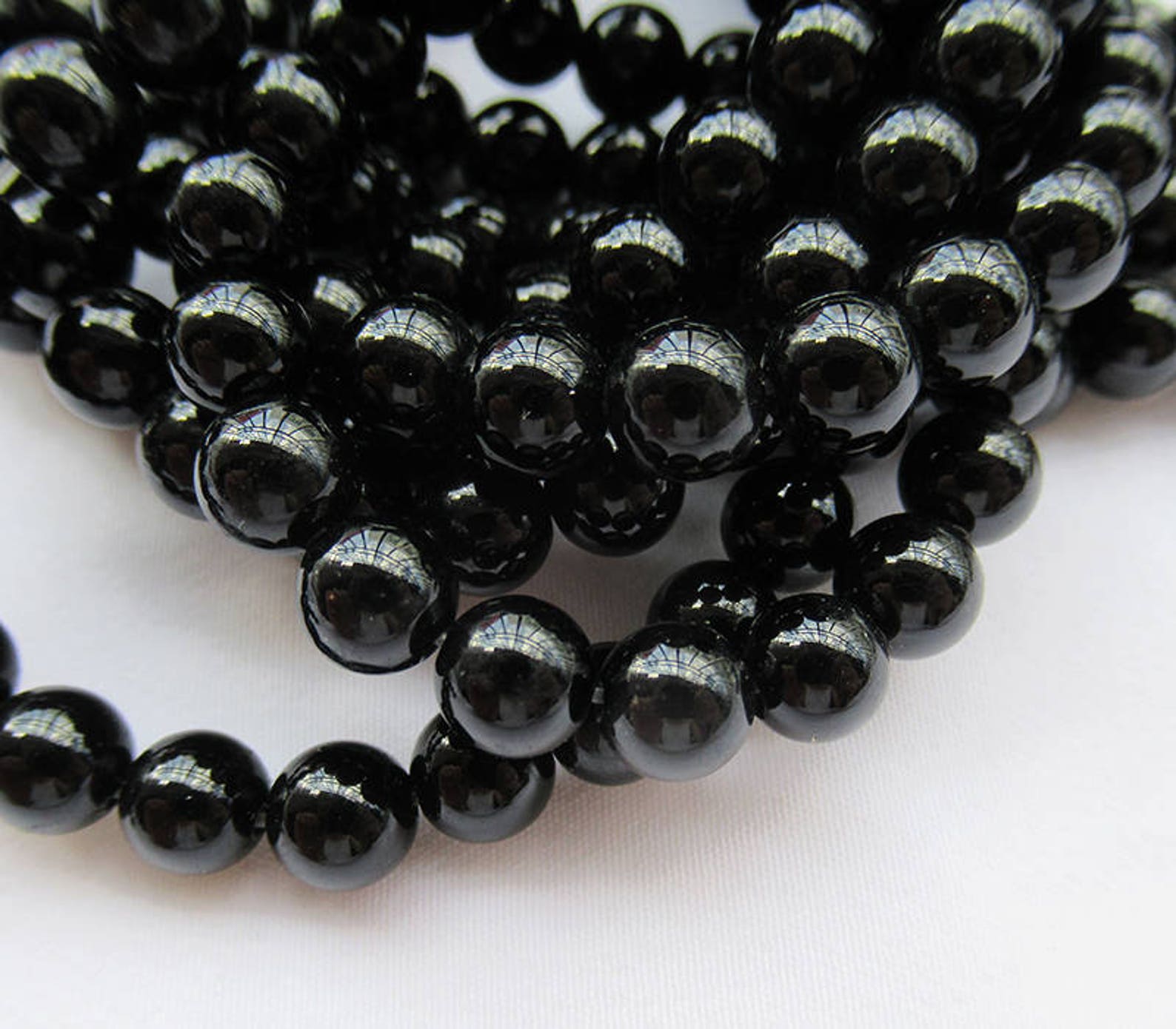 Polished Black Onyx Beads 6mm Round Smooth Bead Gemstone | Etsy