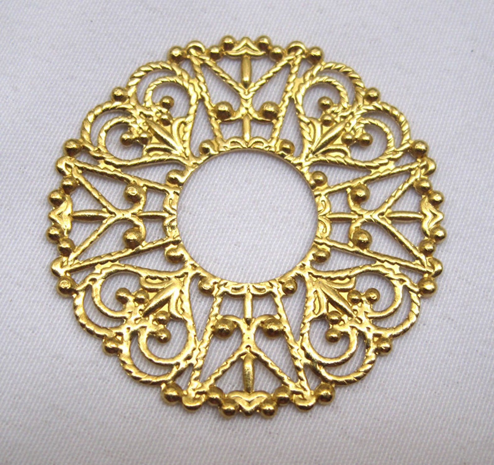 10pcs Stamping Filigree Raw Brass Findings Flat Decorating Etsy