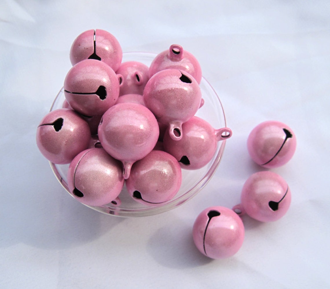 6pcs Pink Jingle Bell 20mm End Charms Jingle Bell in Clear Etsy