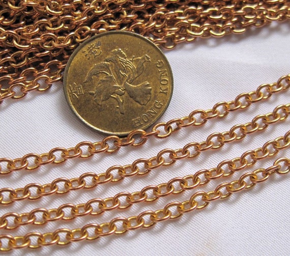10ft Small Oval Link Raw Brass Jewelry Wholesale Chain Bc012 | Etsy