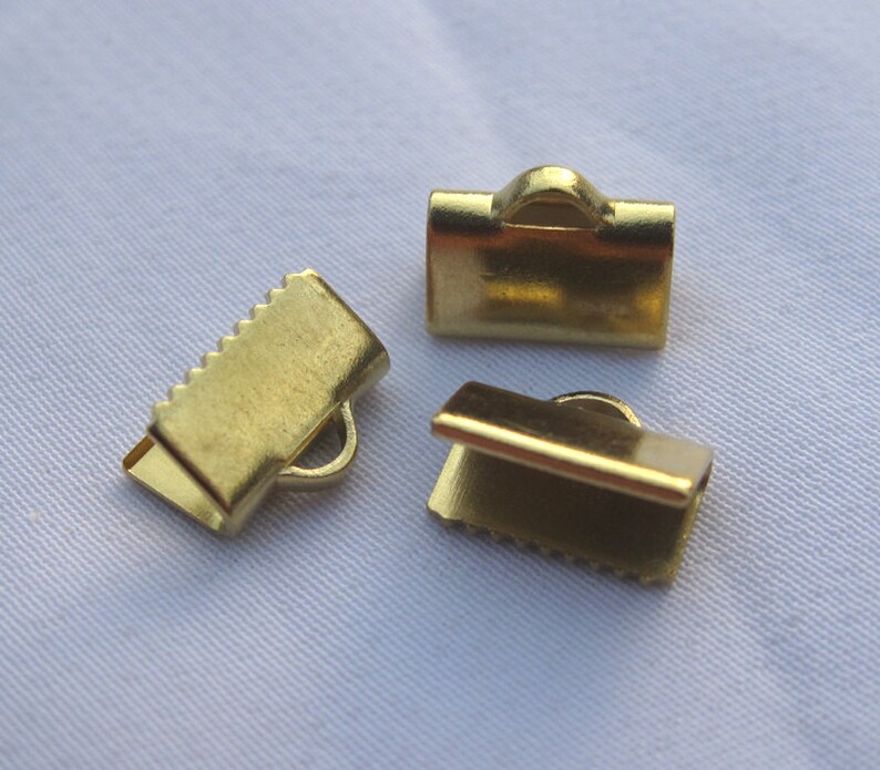 20pcs Leather End Brass Crimp Clasps for Leather Cord Ribbon Etsy