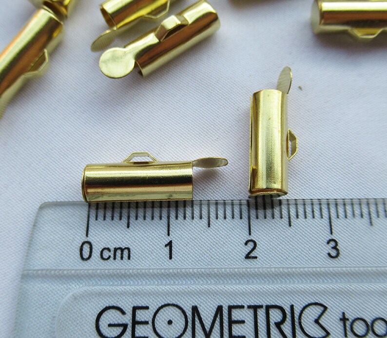 20pcs Brass Tube End Clips 14x5mm Cord Clips Bead Pods Slide Etsy UK