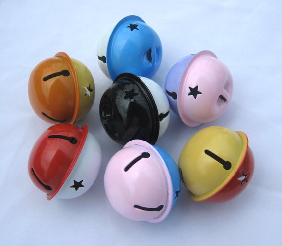 40 Mixed Color Flower Ball Jingle Bells Decoration Wedding Party Craft 12mm