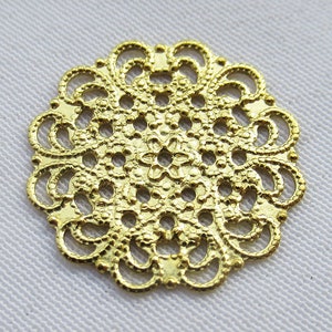 20pcs Brass Filigree 16mm Stamping Flower Jewelry Decorations bf317