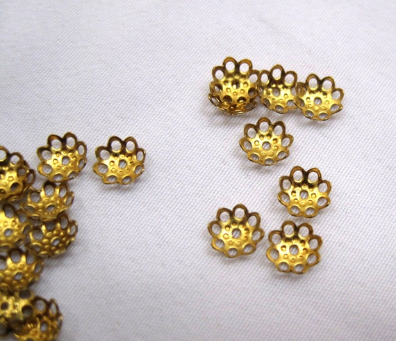 100pcs Small 6mm Flower Bead Cap Raw Brass Jewelry Findings | Etsy