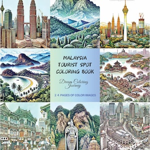 Malaysia Tourist Spot Coloring Book   -- Digital Download
