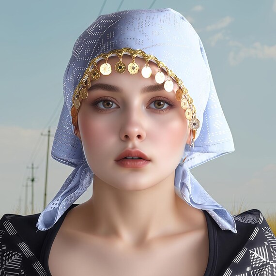 Handmade Chiffon Head Scarf, Vintage Style Hijab … - image 7