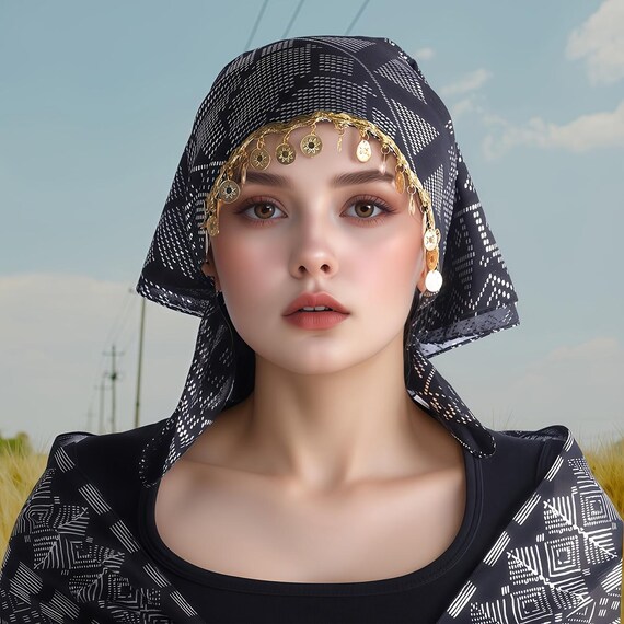 Handmade Chiffon Head Scarf, Vintage Style Hijab … - image 2