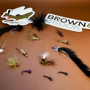 24 pk. Assorted Hand‑Tied Freshwater Flies for Trout– Woolly Buggers, Pheasant Tail Nymphs, Elk Hair Caddis & More