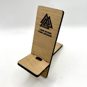 Traditional “Viking Chair” Phone Holder Stand - customise / personalise with your own design and message - hand made in Scotland