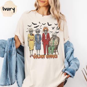 The Golden Ghouls Comfort Colors Shirt, The Golden Girls Horror Halloween Blood Moon Shirt, Halloween Shirt, Pumpkin Tee Shirt, Spooky Shirt
