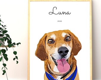 Retrato personalizado de mascota en acuarela – Arte de perros y gatos pintado a mano (archivo digital)