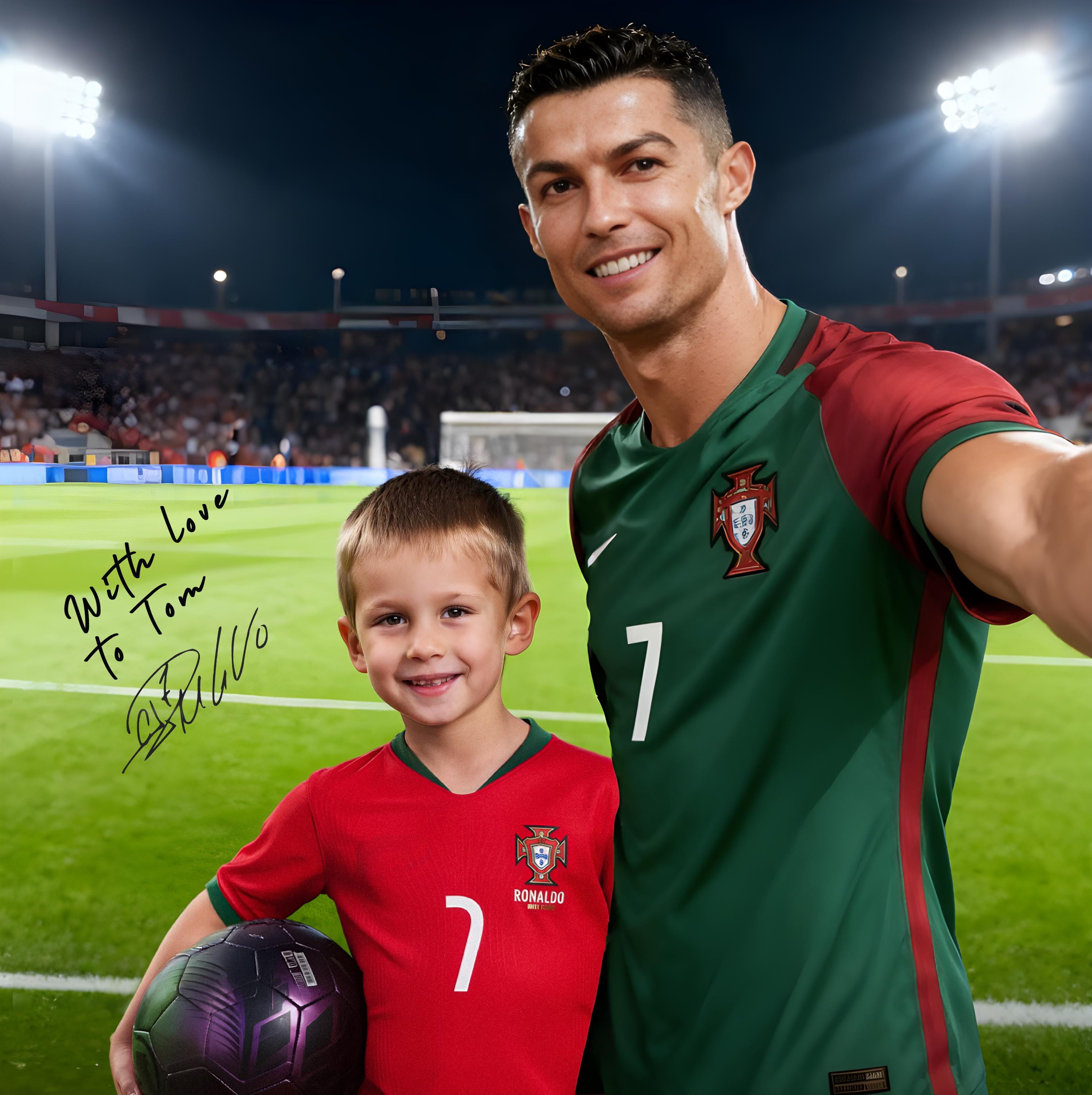 Personalized Took a Selfie With Ronaldo Soccer Portrait With Autograph ...