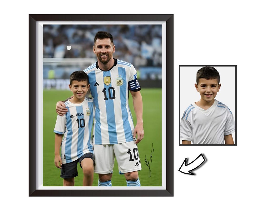 Personalized Messi Soccer Portrait With Signature, Custom Video ...