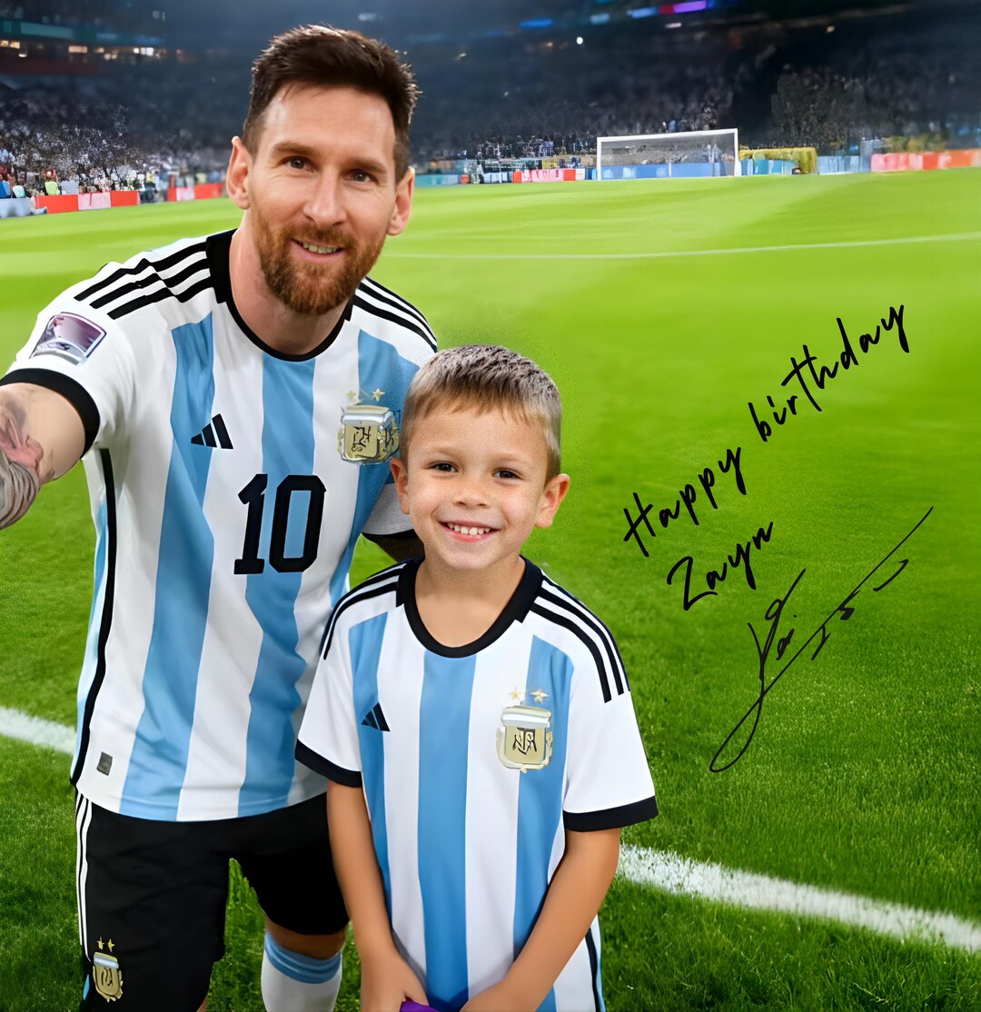 Custom Messi Soccer Portrait, Personalized Football Fan Gift (digital ...