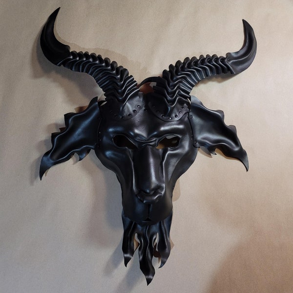 READY TO SHIP Black Baphomet goat mask