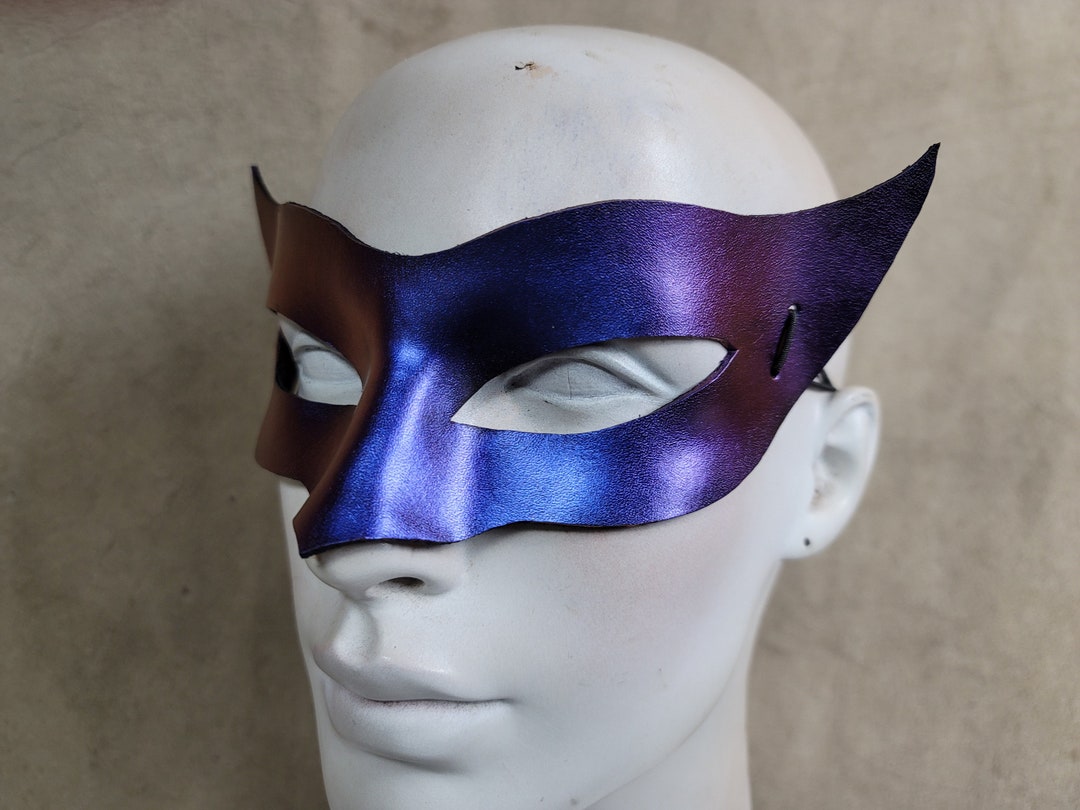Oilslick Leather Bird Mask: Color Shift Satin Finish - Etsy