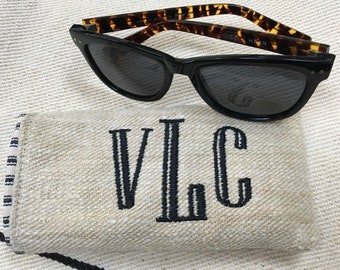 Monogram Eyeglass Case: Personalized Linen Sunglass Sleeve