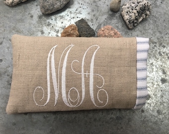 Monogram Eyeglass Case Personalized Linen Sunglass Sleeve