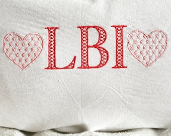 Love LBI NJ Pillow Long Beach Island Pillow New Jersey Pillow