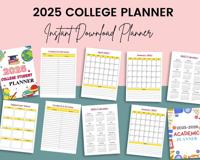 Printable Student Planner Bundle Academic Student Planner College ...
