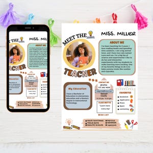Conoce al maestro editable I Conoce al maestro Plantilla boho, Folleto de Conoce al maestro, Varios maestros, Carta de bienvenida, Maestro editable
