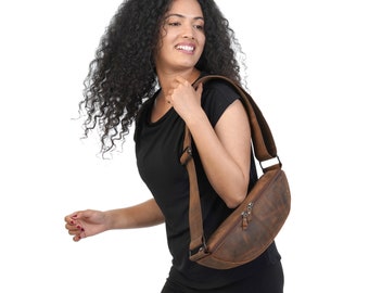 Womens Crossbody Shoulder Bag Leather Sling Purse EDC Bag