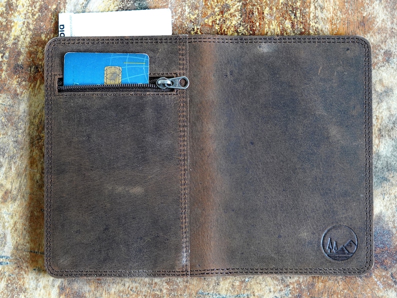 Leather Passport Holder Travel Document Wallet in Brown Etsy Canada
