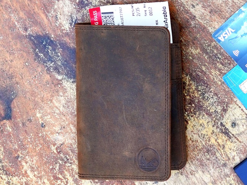 Leather Passport Holder Travel Document Wallet in Brown Etsy Canada