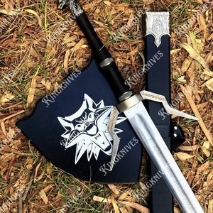 Handmade Witcher 3 Sword Master Sword OF Geralt Of Rivia Feline Steel Silver sword Personalized Birthday gift for boyfriend Christmas Gift