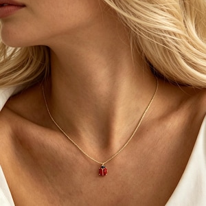 Dainty Ladybug Necklace - Etsy