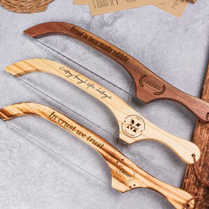 Personalized Serrated Bread Knife, Bagel Knife, Custom Name Bread Bow Knife, Sourdough Bread Slicer, Gift for Grandma Mother her ,Cook knife