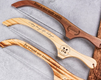 Personalized Serrated Bread Knife, Bagel Knife, Custom Name Bread Bow Knife, Sourdough Bread Slicer, Gift for Grandma Mother her ,Cook knife