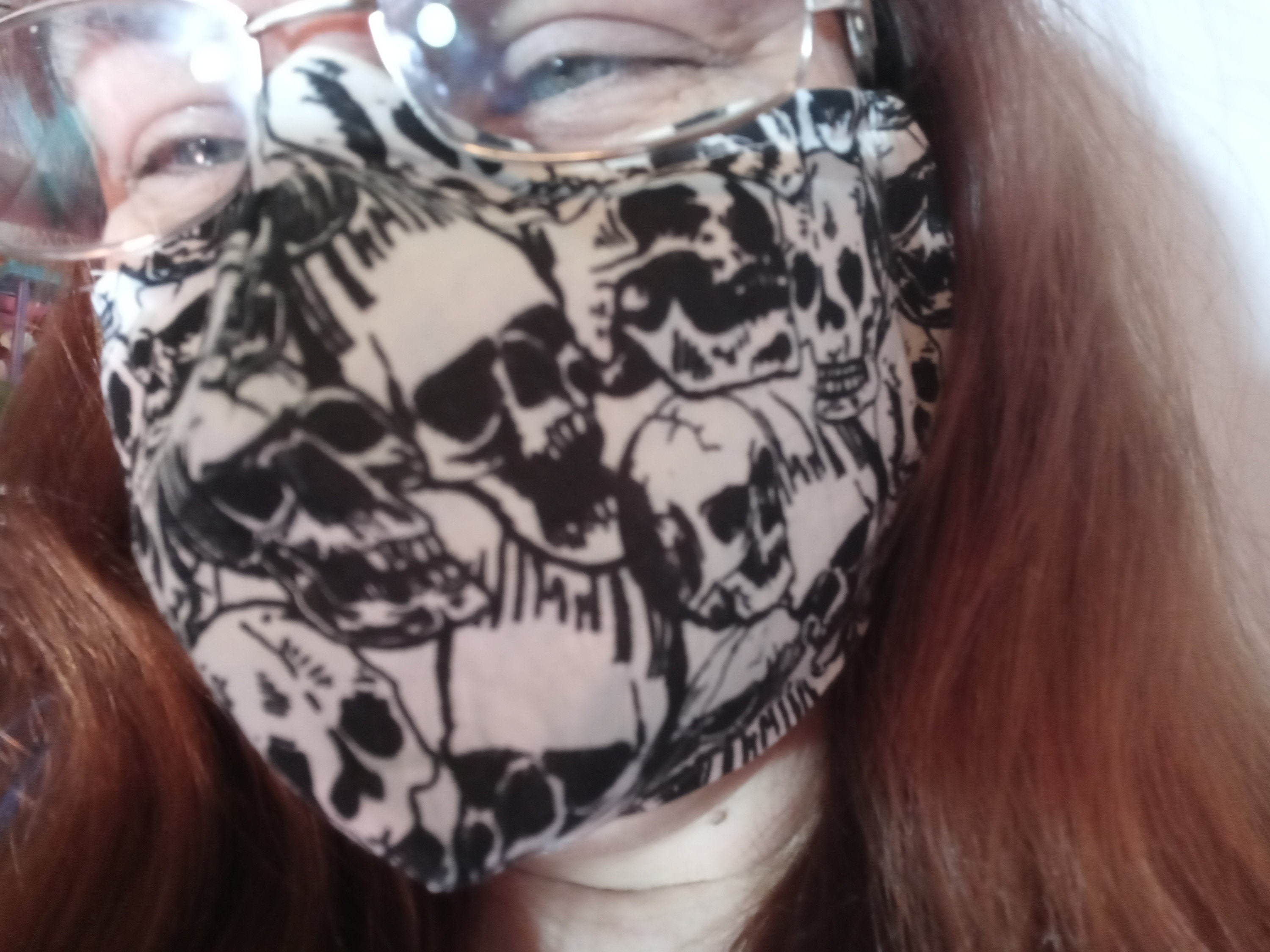 Skulls Face Mask with Side Opening for Filters. This Halloween Mask Includes 5 PM 2.5 filters. Masks with Skulls, Kids Masks - Thumbnail 4