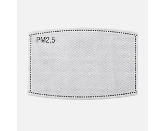 PM2.5 Filter Refill Pack 10 Count, PM2.5 Face Mask Inserts, 5 Layer Activated Carbon Replacement Filters for Cloth Pocket Masks