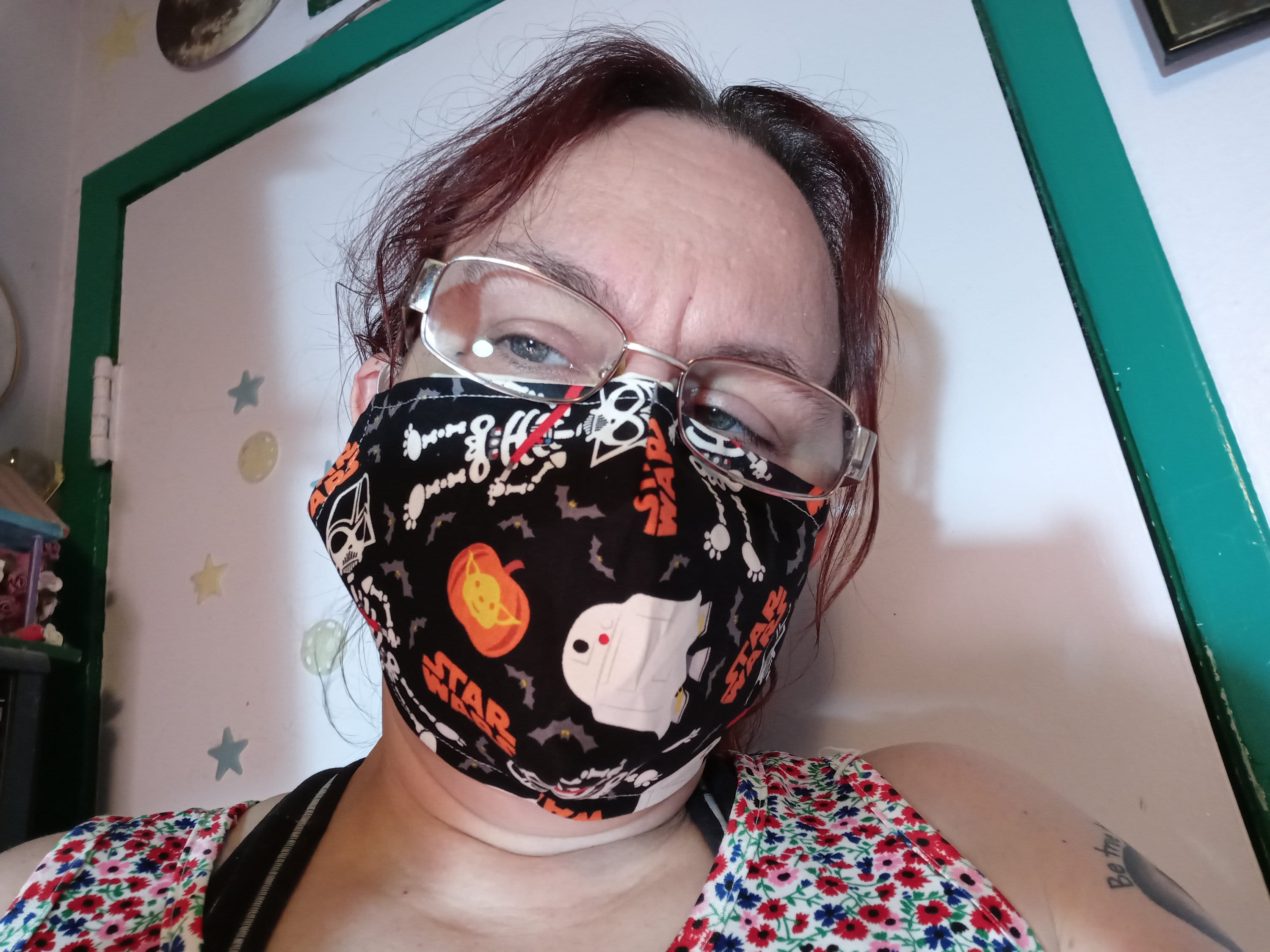 Star Wars Face Mask with Side Opening for Filters. This Halloween Mask includes 5 PM 2.5 filters. Glow in the Dark, Baby Yoda, Vader - Thumbnail 3