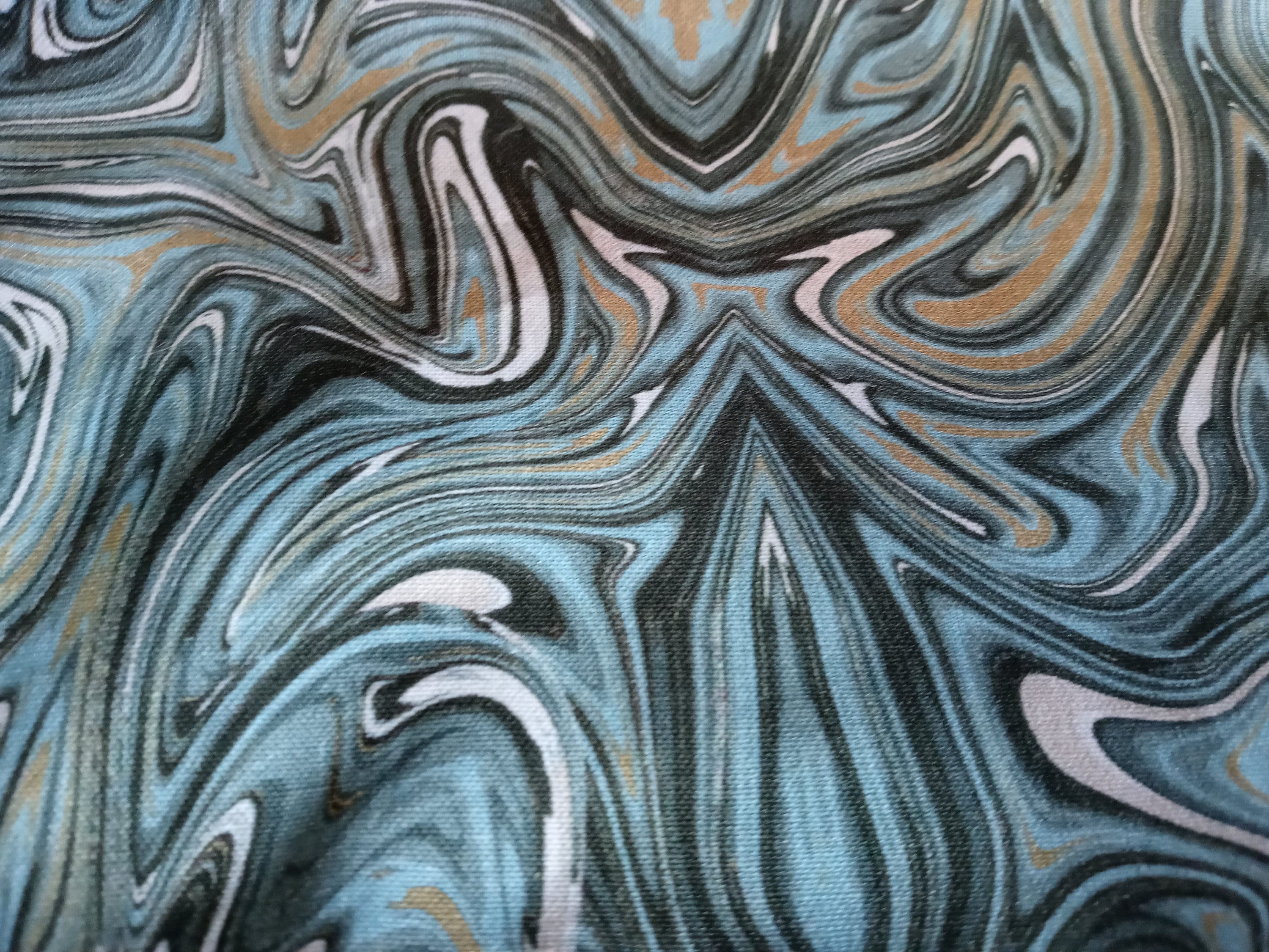 Marble Face Mask that is Pleated and Washable with Green, Teal and Black - Thumbnail 3