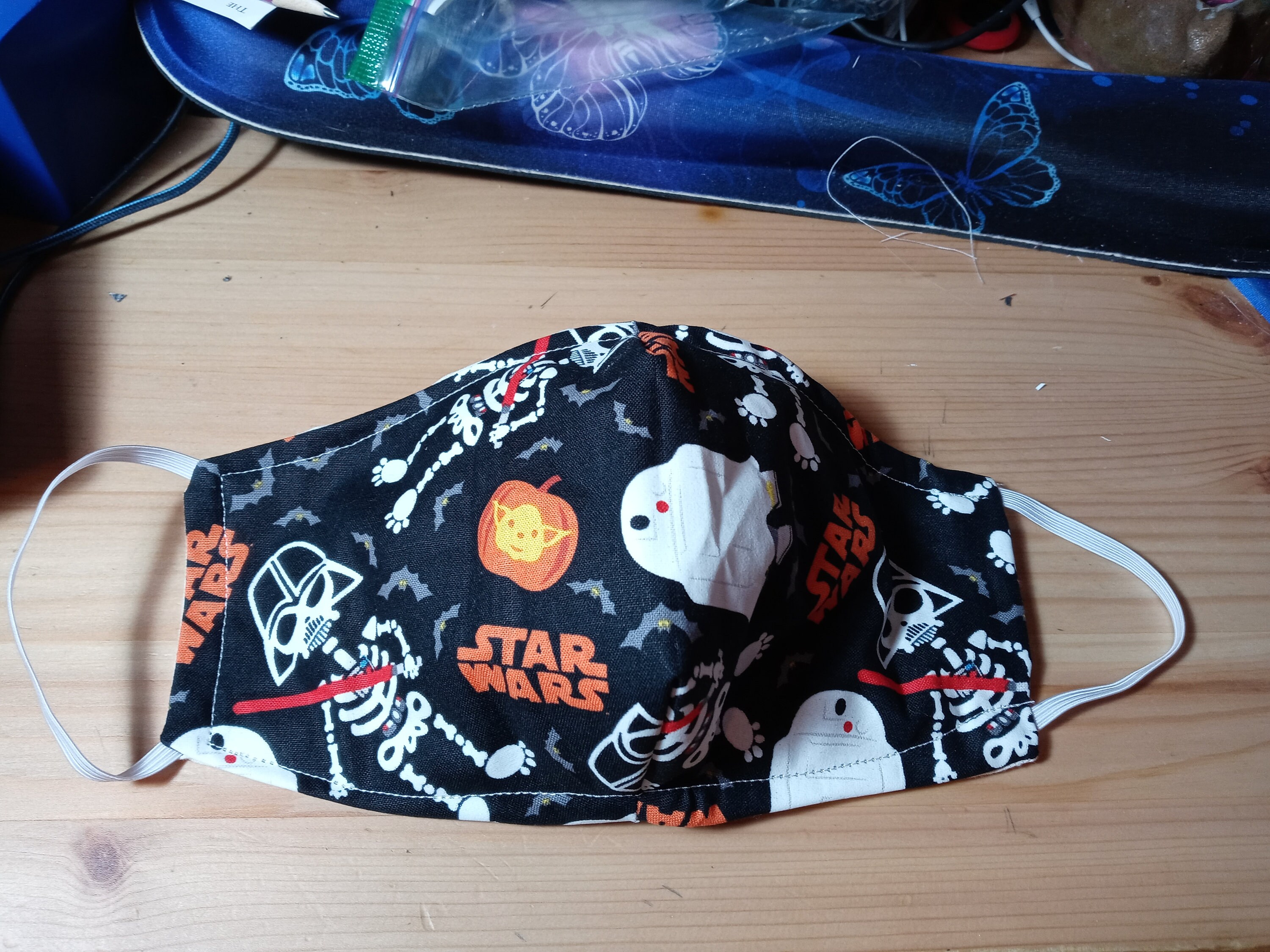 Star Wars Face Mask with Side Opening for Filters. This Halloween Mask includes 5 PM 2.5 filters. Glow in the Dark, Baby Yoda, Vader