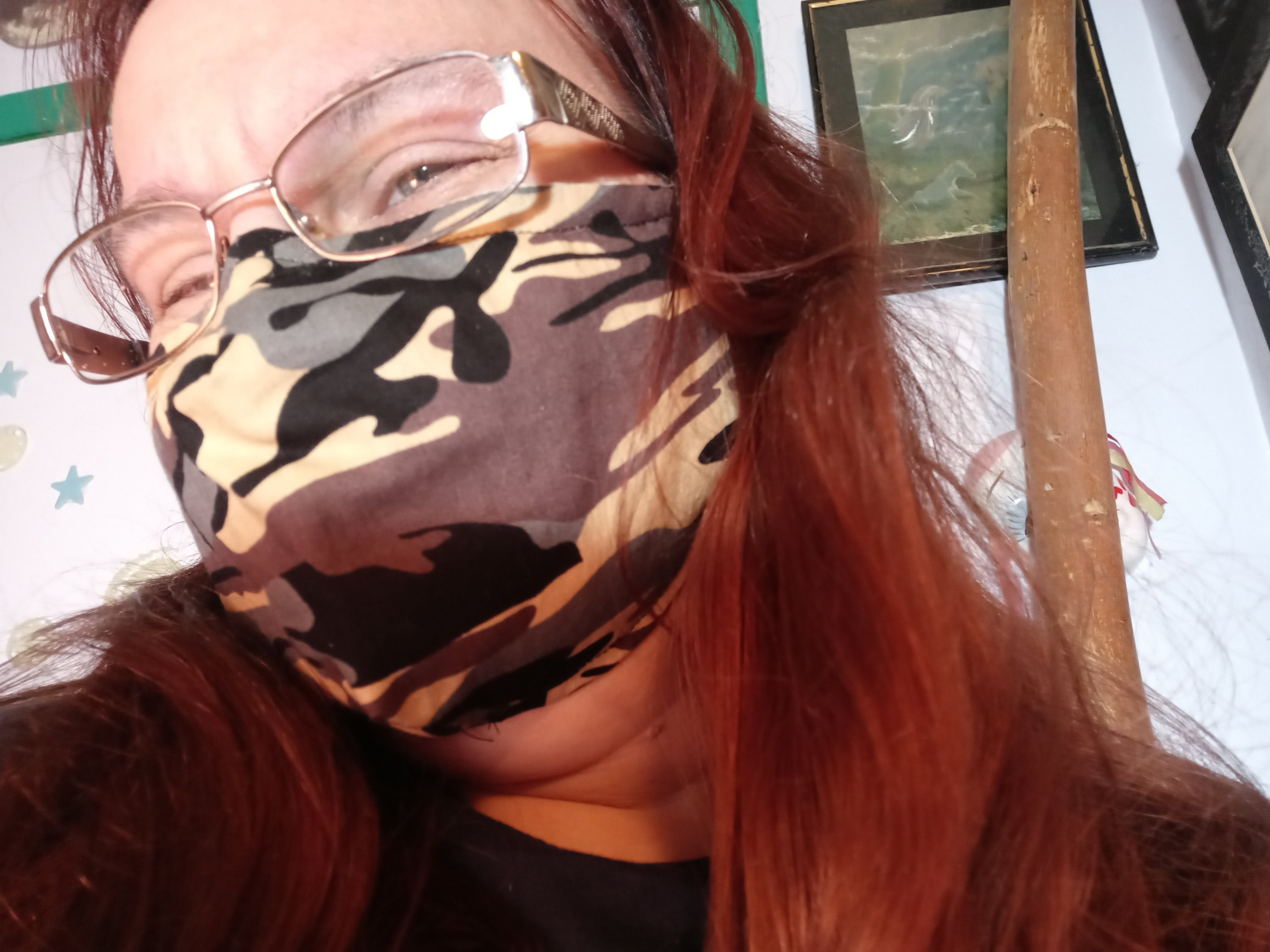 Camo Face Mask with Side Opening for Filters. 5 PM 2.5 Filters Included. Blue, Gray, Black, Washable - Thumbnail 4