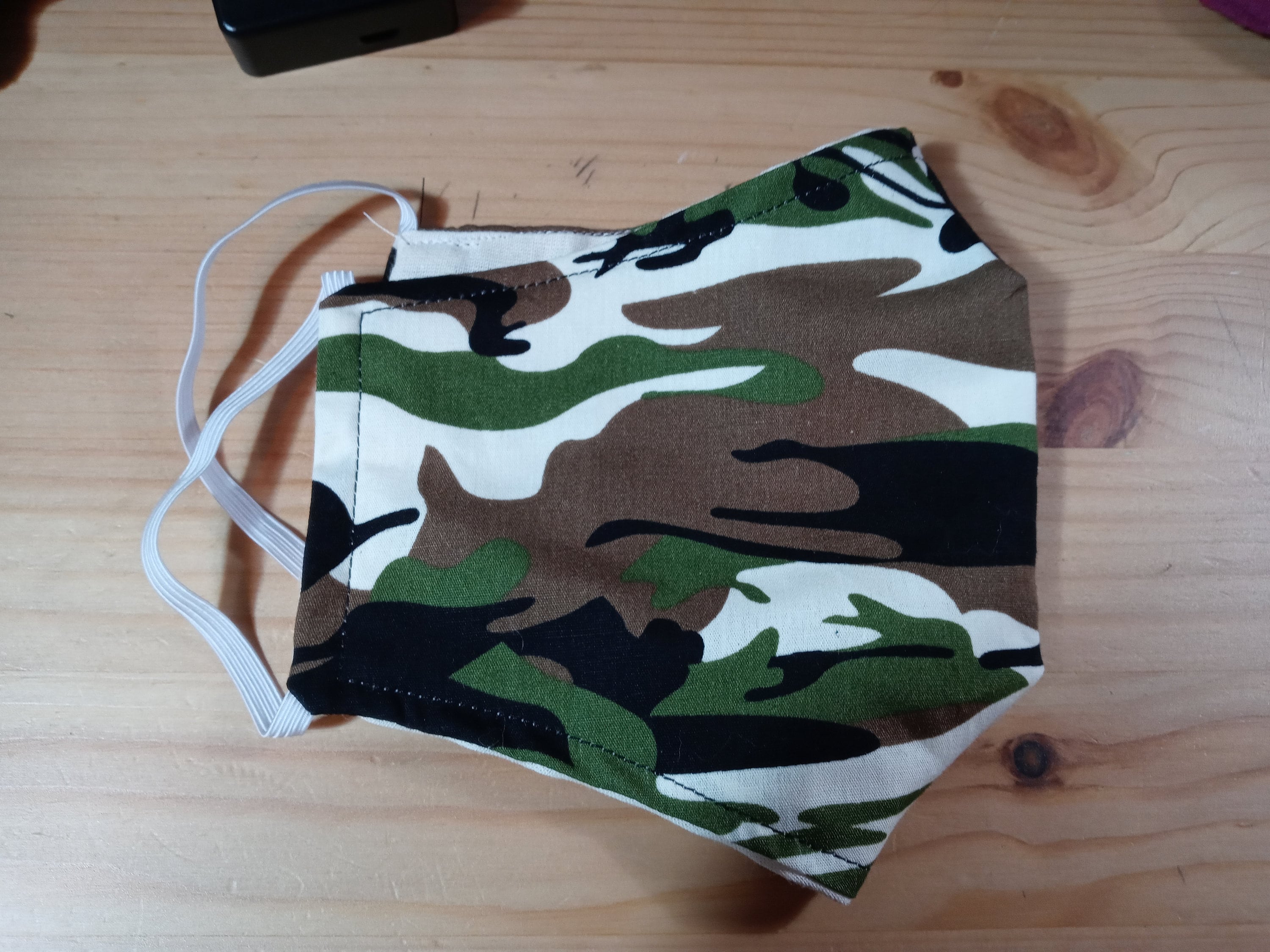 Camo Face Mask with Side Opening for Filters. 5 PM 2.5 Filters included, Green, Brown, Washable - Thumbnail 2