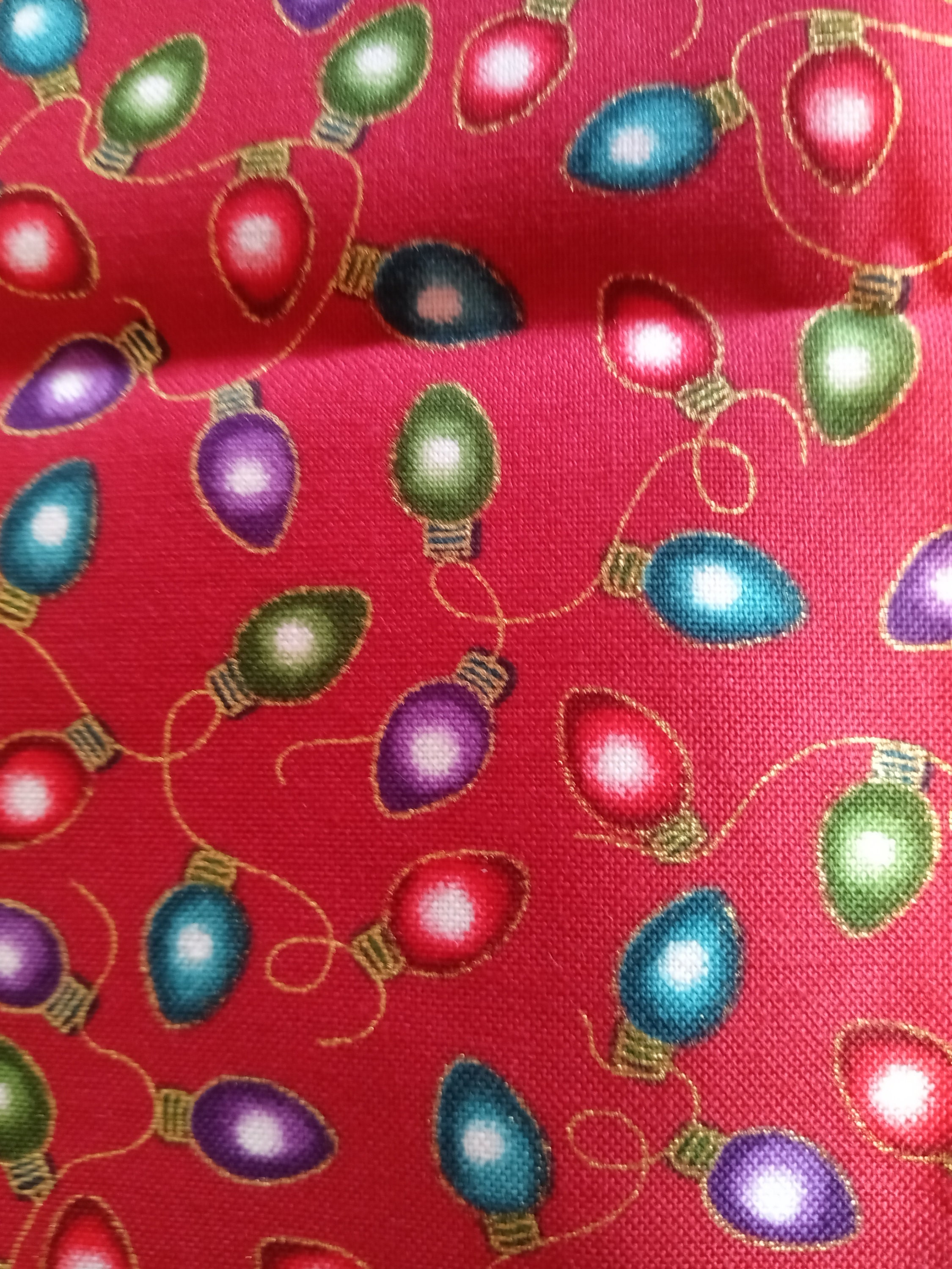 Christmas Lights Face Mask with Side Opening for Filters.  5 PM 2.5 filters included. Red, Green, Purple, Blue, Gold, and Washable. - Thumbnail 6