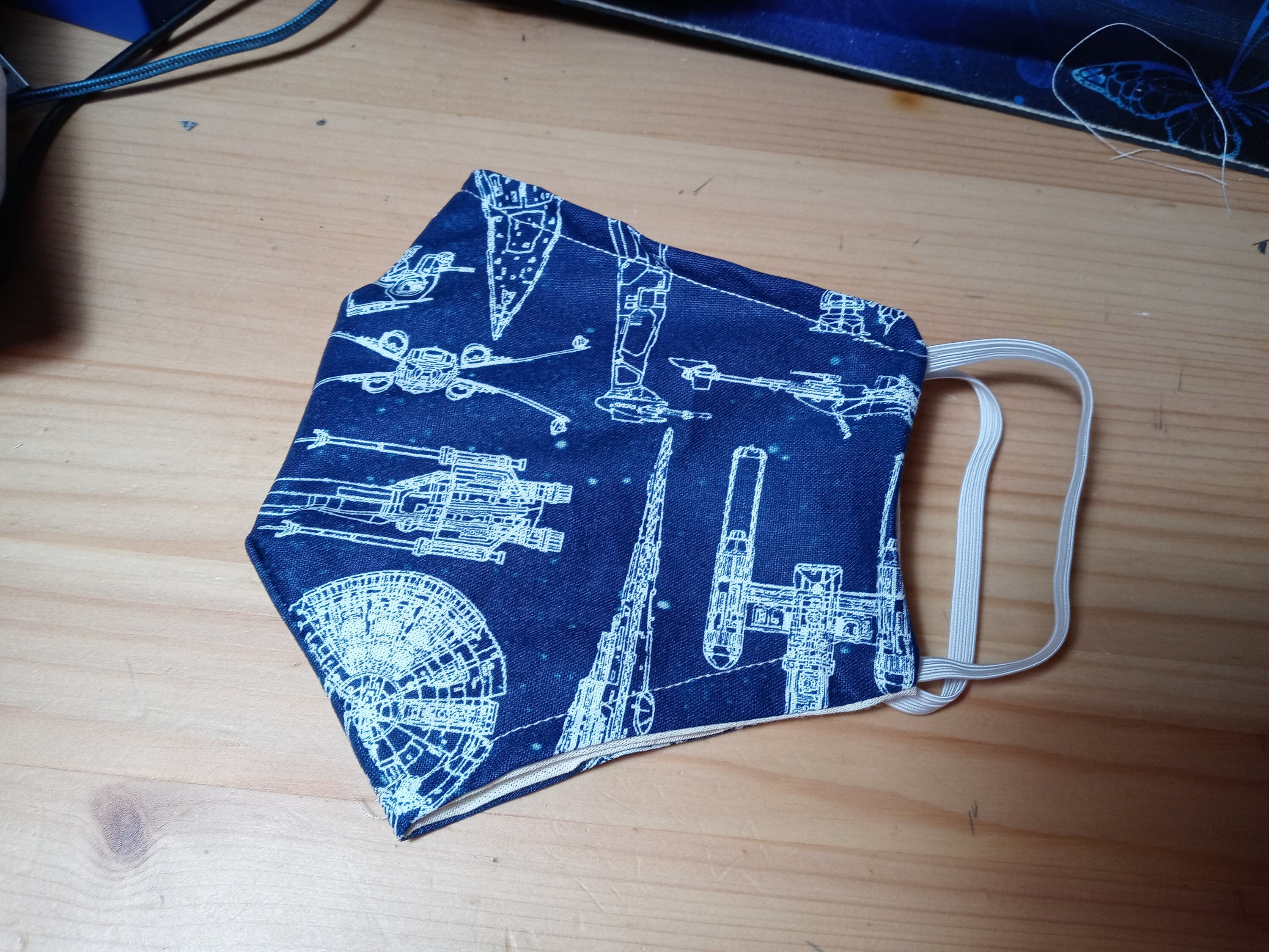Star Wars Face Mask with a side opening for Filters. 5 PM 2.5 Filters are Included. Navy Blue, Space Ships, Machines, Washable, Adults, Kids - Thumbnail 3