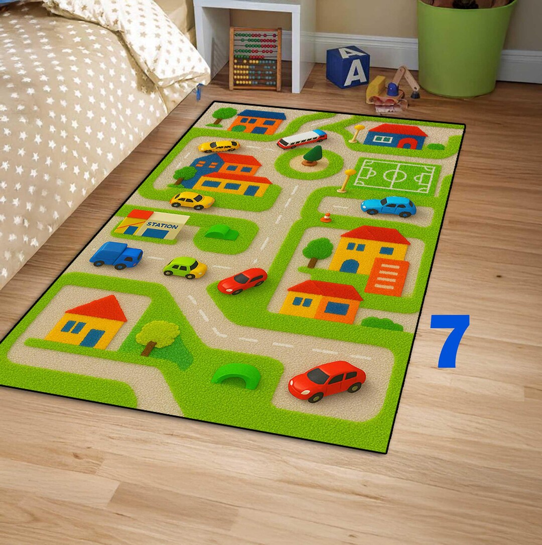Kids Room Rug, City Map Play Rug, Kids Rug,kids Room Decor - Etsy