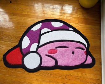 Kirby rug,Kirby Rug,Girl Room Decor,Pink Room Decor,cute kirby rug,Kids Room Decor, Kirby Decor,Video Game Rug,Kids Gift,Kirby CD,custom rug