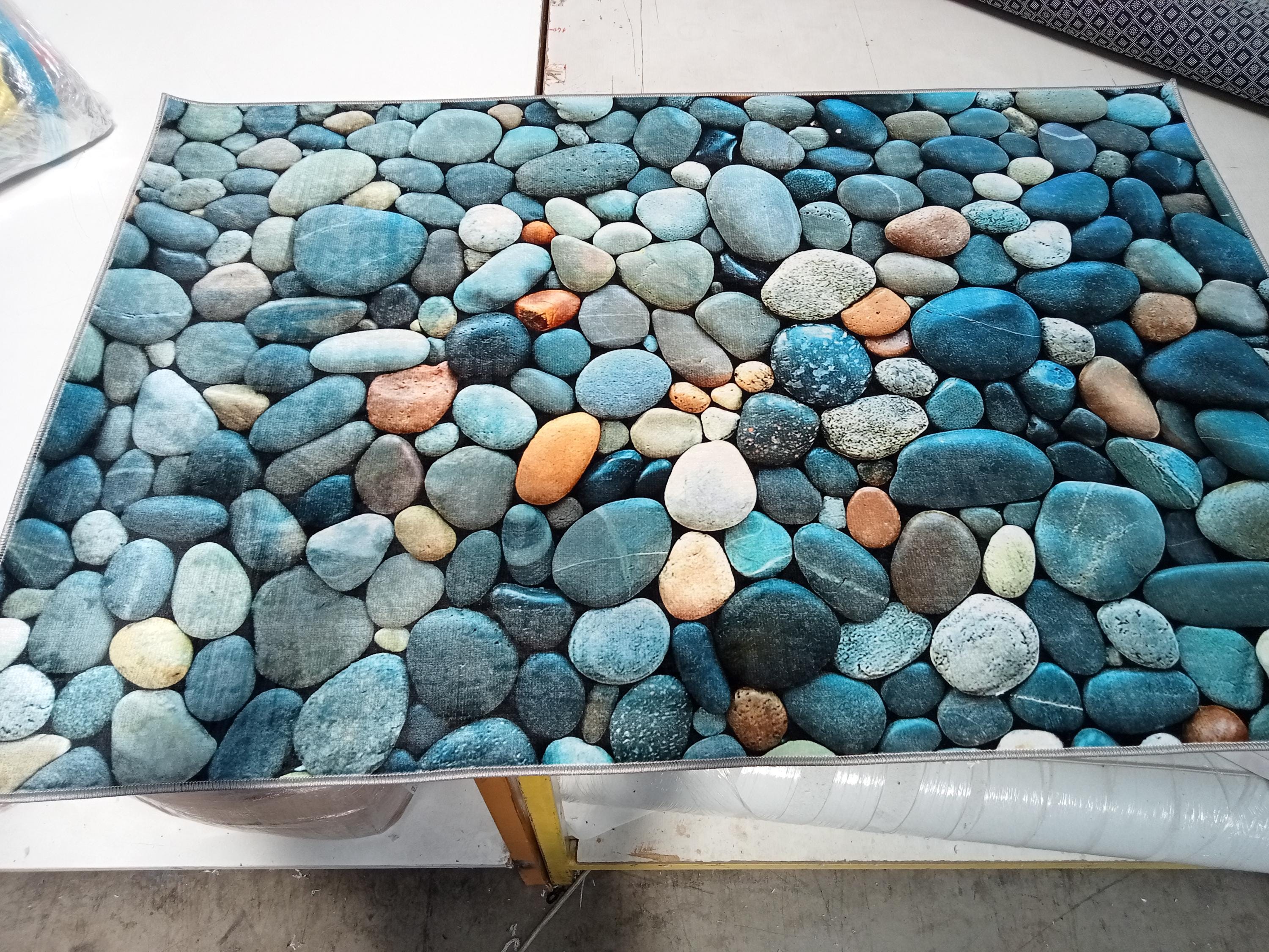 Stone Pattern Doormat Stone Pebble Doormat, Outdoor Entryway Rug, Natural Rock Texture Door ...